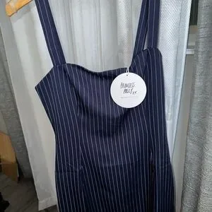 open lace back dress Archetype Strapless Mini Dress Blue Stripe